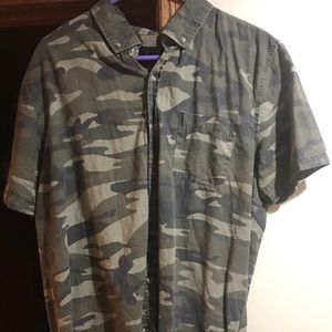 Short Sleeve Camo Button Down